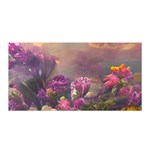 Floral Blossoms  Satin Wrap 35  x 70  Front