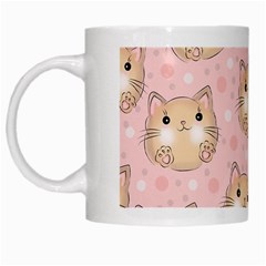 Cat Pattern Pink Cartoon White Mug by Pakjumat