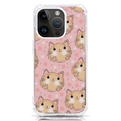 Cat Pattern Pink Cartoon Iphone 14 Pro Tpu Uv Print Case by Pakjumat