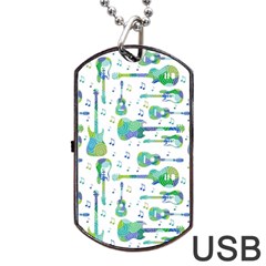 Guitars Music Notes Seamless Pattern Dog Tag Usb Flash (one Side) by Pakjumat