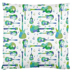 Guitars Music Notes Seamless Pattern Large Cushion Case (two Sides) by Pakjumat