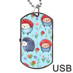 Hedgehogs Animal Dog Tag Usb Flash (two Sides) by Pakjumat