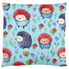 Hedgehogs Animal Large Premium Plush Fleece Cushion Case (two Sides) by Pakjumat