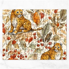 Fur Big Cat Spots Zoo Fast Hunter Rectangular Jigsaw Puzzl by Pakjumat