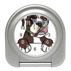 Boxer Dog T- Shirt Tri Colored Boxer T- Shirt Travel Alarm Clock by JamesGoode