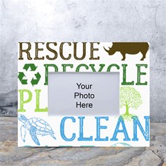 Earth Day T- Shirt Save Bees Rescue Animals Recycle Plastic Earth Day T- Shirt White Tabletop Photo Frame 4 x6  by ZUXUMI