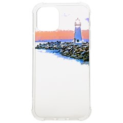 Breakwater Santa Cruz T- Shirt Lighthouse Breakwater Santa Cruz U S A Voyage Art Digital Painting Wa Iphone 12/12 Pro Tpu Uv Print Case by JamesGoode