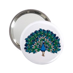 Peacock T-shirtwhite Look Calm Peacock 10 T-shirt 2 25  Handbag Mirrors by EnriqueJohnson