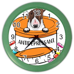 Bull Terrier T- Shirt Cute Bull Terrier Dog T- Shirt Color Wall Clock by JamesGoode