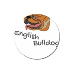 Bulldog T- Shirt Dog Face T- Shirt Magnet 3  (Round) Front