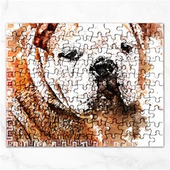 Bulldog T- Shirt English Bulldog Animal Wildlife Forest Nature Discovery Fauna T- Shirt Rectangular Jigsaw Puzzl by JamesGoode