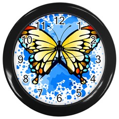 Butterfly Art T- Shirtbutterfly T- Shirt Wall Clock (black) by JamesGoode