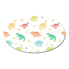 Animals Dinosaurs T-rex Pattern Oval Magnet by Pakjumat