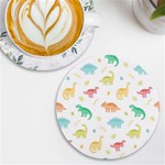 Animals Dinosaurs T-rex Pattern UV Print Round Tile Coaster Front