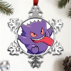 Purple Funny Monster Metal Small Snowflake Ornament by Sarkoni