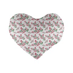 Christmas Shading Festivals Floral Pattern Standard 16  Premium Heart Shape Cushions by Sarkoni