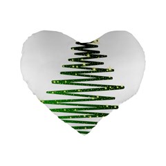 Christmas Tree Holidays Standard 16  Premium Heart Shape Cushions by Sarkoni