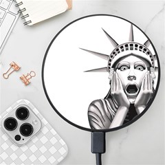 Funny Statue Of Liberty Parody Wireless Fast Charger(black) by Sarkoni