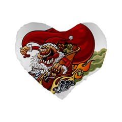 Funny Santa Claus Christmas Standard 16  Premium Heart Shape Cushions by Sarkoni