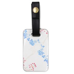 Blue Flowers T- Shirtblue And Pink Flowers Floral Art T- Shirt Luggage Tag (one Side) by EnriqueJohnson