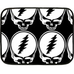 Black And White Deadhead Grateful Dead Steal Your Face Pattern Fleece Blanket (Mini) 35 x27  Blanket