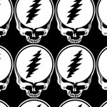 Black And White Deadhead Grateful Dead Steal Your Face Pattern Play Mat (Square) Front