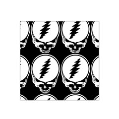 Black And White Deadhead Grateful Dead Steal Your Face Pattern Satin Bandana Scarf 22  X 22  by Sarkoni