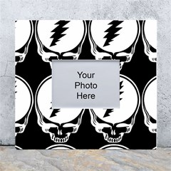 Black And White Deadhead Grateful Dead Steal Your Face Pattern White Wall Photo Frame 5  X 7  by Sarkoni