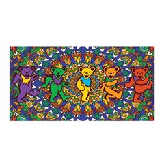 Grateful Dead Pattern Satin Wrap 35  X 70  by Sarkoni