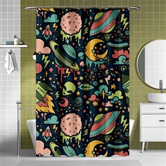 Alien Rocket Space Aesthetic Shower Curtain 48  X 72  (small)  by Sarkoni