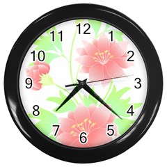 Flowers Art T- Shirtflowers T- Shirt (1) Wall Clock (black) by EnriqueJohnson