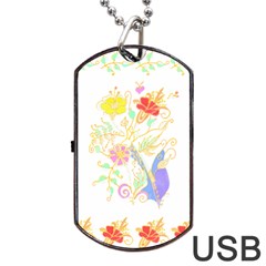 Flowers Art T- Shirtflowers T- Shirt Dog Tag Usb Flash (one Side) by EnriqueJohnson