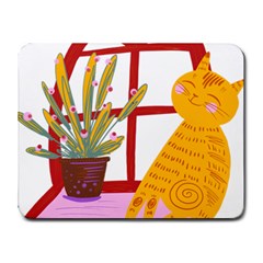 Cat Pet Ginger Art Animal Cartoon Small Mousepad by uniart180623