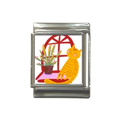 Cat Pet Ginger Art Animal Cartoon Italian Charm (13mm) by uniart180623