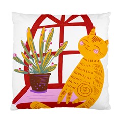 Cat Pet Ginger Art Animal Cartoon Standard Cushion Case (two Sides) by uniart180623