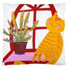 Cat Pet Ginger Art Animal Cartoon Large Cushion Case (one Side) by uniart180623