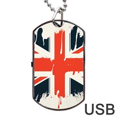 Union Jack England Uk United Kingdom London Dog Tag Usb Flash (one Side) by uniart180623