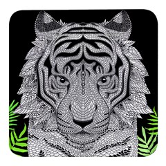 Tiger Head Square Glass Fridge Magnet (4 Pack) by Ket1n9