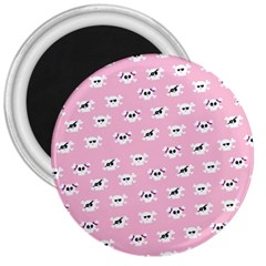 Girly Girlie Punk Skull 3  Magnets by Ket1n9