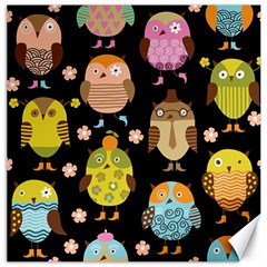 Cute Owls Pattern Canvas 16  X 16  by Ket1n9