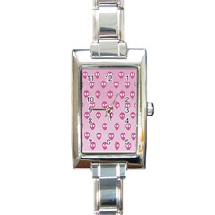 Alien Pattern Pink Rectangle Italian Charm Watch by Ket1n9