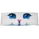 Cute White Cat Blue Eyes Face Body Pillow Case Dakimakura (Two Sides) Front