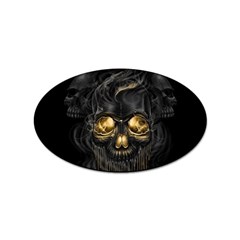 Art Fiction Black Skeletons Skull Smoke Sticker (oval) by Ket1n9