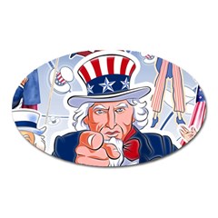 United States Of America Images Independence Day Oval Magnet by Ket1n9