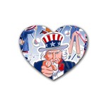 United States Of America Images Independence Day Rubber Coaster (Heart) Front