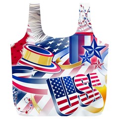 Independence Day United States Of America Full Print Recycle Bag (xl) by Ket1n9