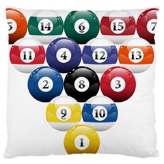 Racked Billiard Pool Balls Large Premium Plush Fleece Cushion Case (two Sides) by Ket1n9