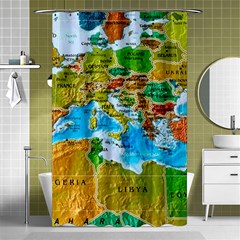 World Map Shower Curtain 48  X 72  (small)  by Ket1n9