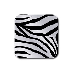 White Tiger Skin Rubber Square Coaster (4 Pack) by Ket1n9