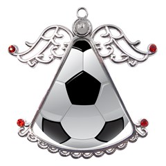 Soccer Ball Metal Angel With Crystal Ornament by Ket1n9